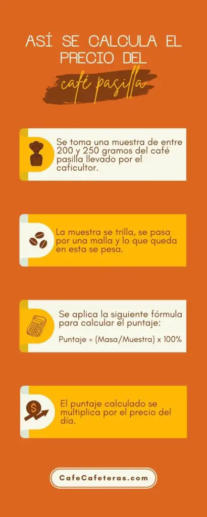 Infografía para calcular el precio del café pasilla.