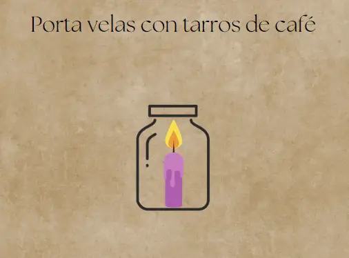 Porta velas con el tarro del caf